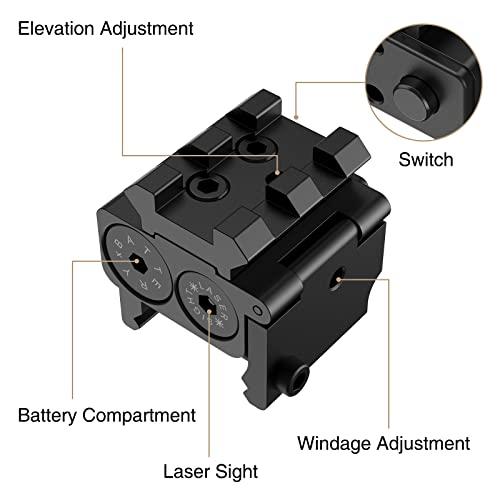 EZshoot Red/Green Laser Sight for Pistol with Rail Mount, Low Profile ...