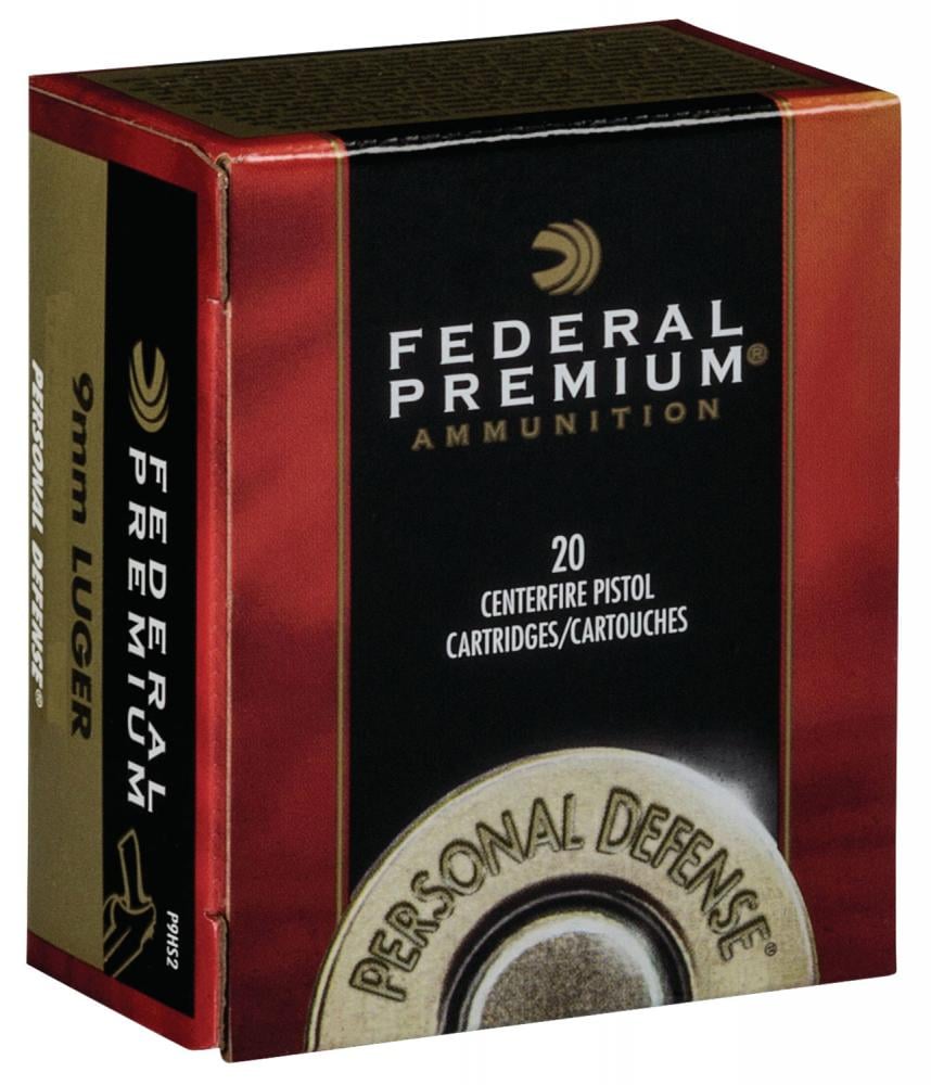 Federal P9HS1 Premium Personal Defense 9mm Luger 124 gr Hydra-Shok Jacketed Hollow Point 20rd Bx - $19.25 