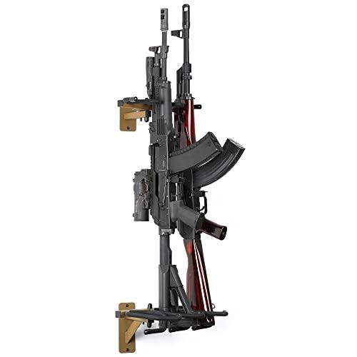 Savior Eq Wall-Mount Rifle Rack Free-Standing Heavy Duty Steel Wide Angle Adjustment 3-Slot Holds up to 75 Lbs (FDE, Gray) - $46.99 (Free S/H over $25)