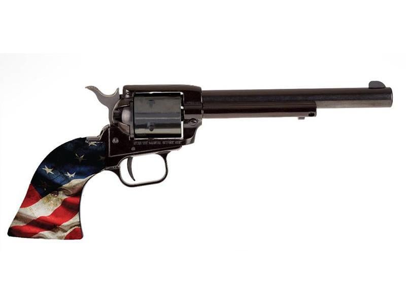 Heritage Rough Rider .22 LR 6-Shot 6.5" Barrel Revolver - US Flag Grips - $139.99