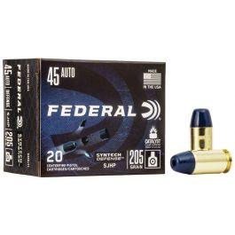 Federal Syntech Defense 45 Auto 205GR HP 20Rd - $27.99 (Free S/H on Firearms)