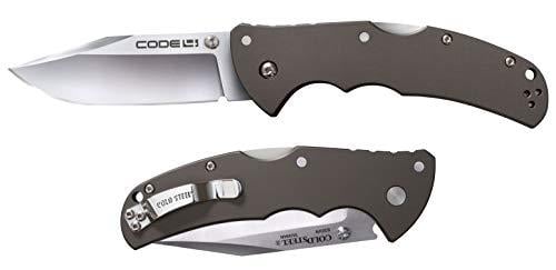 Cold Steel Code 4 Folding Knife, 3 1/2" Satin Plain Blade, Clip Point, Aluminum Handle - $77.35 (Free S/H over $25)