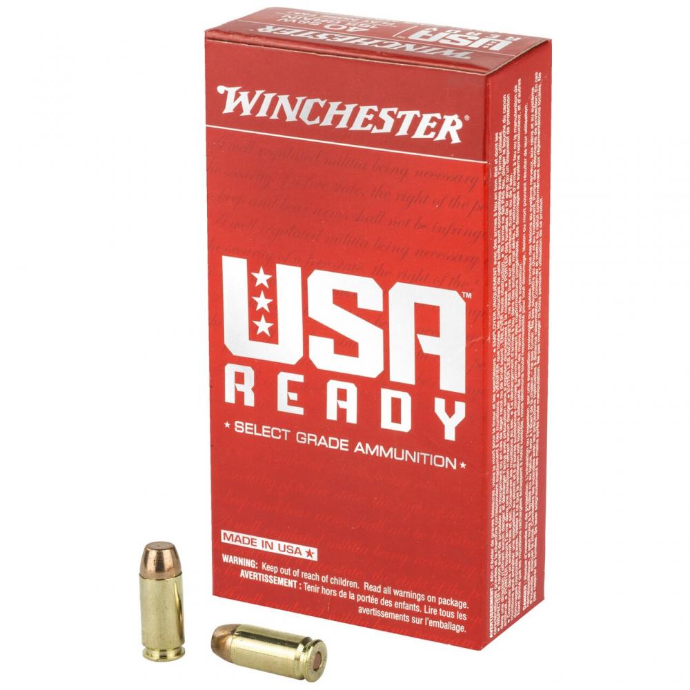Winchester Usa Ready 40 Sandw 165gr Fmjfn Ammunition 50 Rounds 3998 