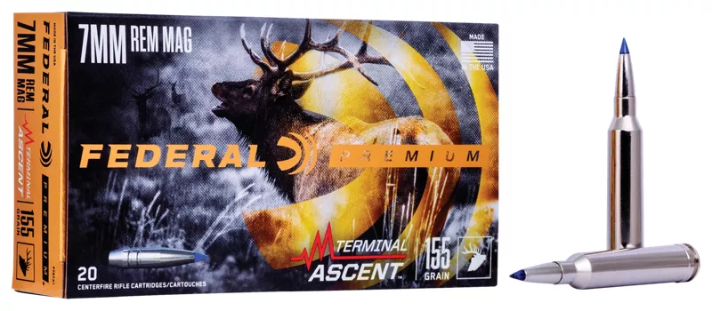 FEDERAL AMMO 7mm Rem Mag 155Gr Terminal Ascent 20rd - $57.99