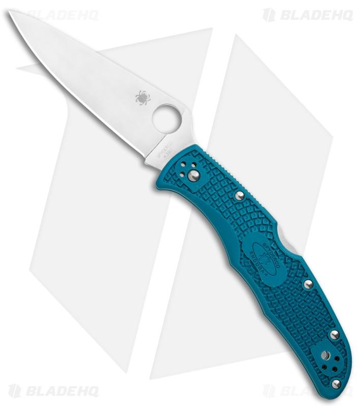Spyderco Endura 4 Knife Flat Ground Blue FRN (3.75" Satin K390) C10FPK390 - $133.00 (Free S/H over $99)