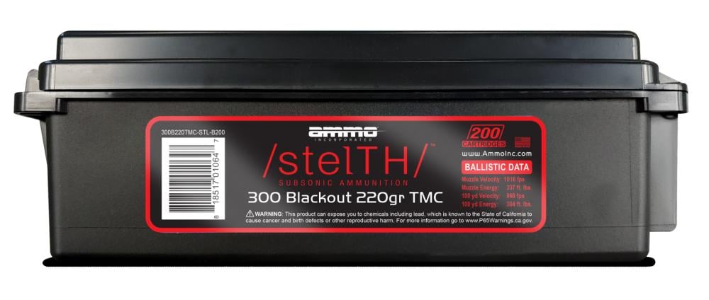 Ammo Inc Stelth .300 AAC Blackout Subsonic 220gr TMC 200rd Ammo Can - $179.99