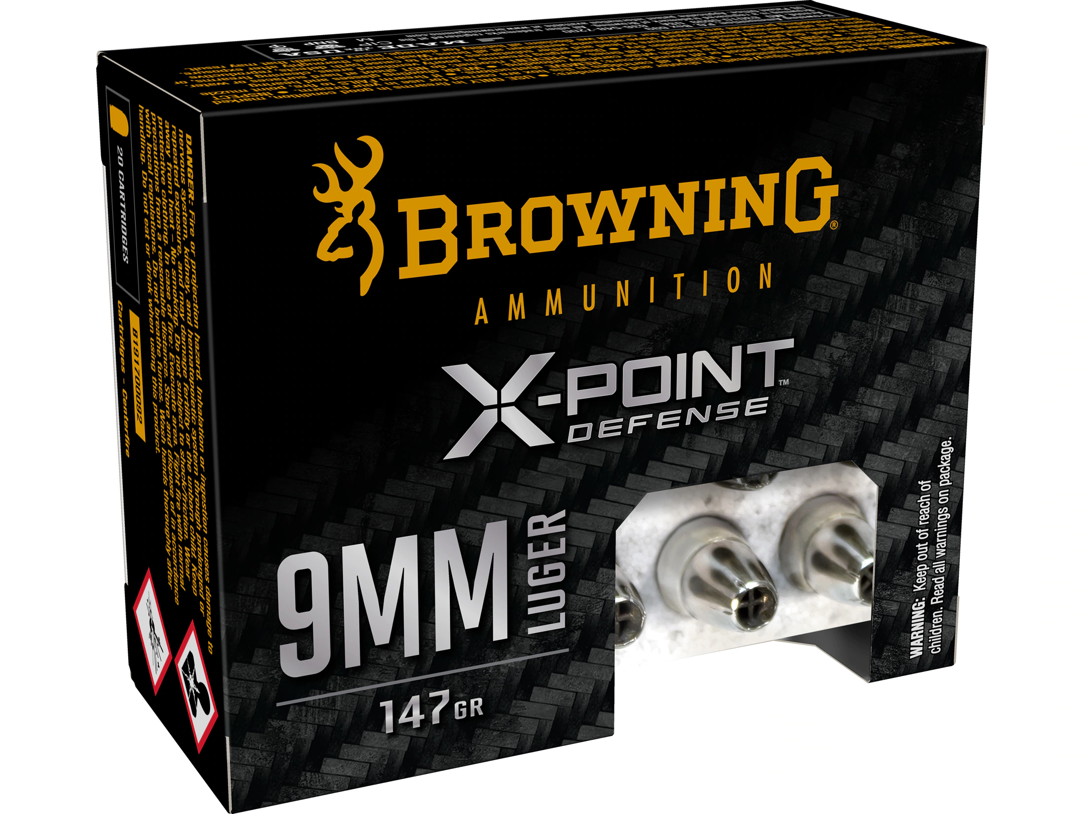 Browning X-Point Defense 9mm 147 Grain JHP 20 Rnd - $19.49 + Free S/H over $49 w/ code "OFFER55555"