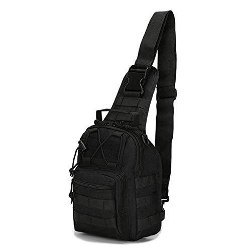 LBlanco Tactical Shoulder Sling Bag Small Outdoor Chest Pack (Black ...