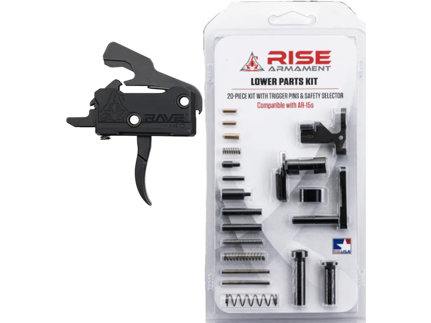 Rise Armament Rave 140 Curved Trigger Customizable Lower Receiver Parts Kit AR-15 - $108.99