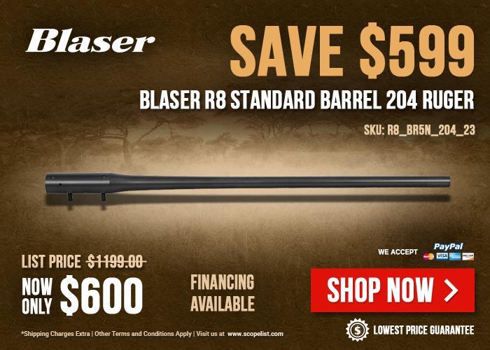 Blaser R8 Standard Barrel 204 Ruger - SPECIAL 50% OFF - SAVE $599 - Buy at $1283 ONLY