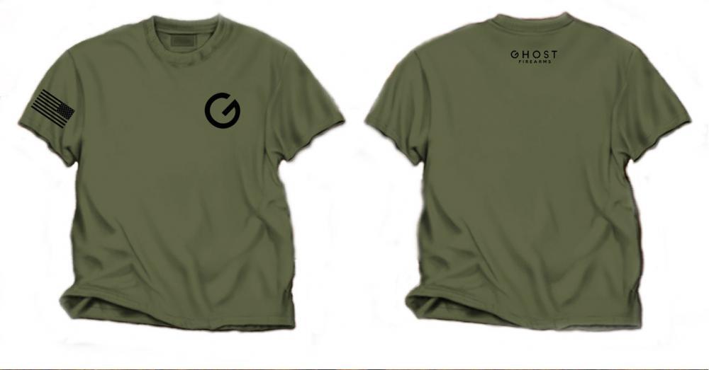 Ghost Firearms T-Shirt Military Green/Black - $10.99 | gun.deals