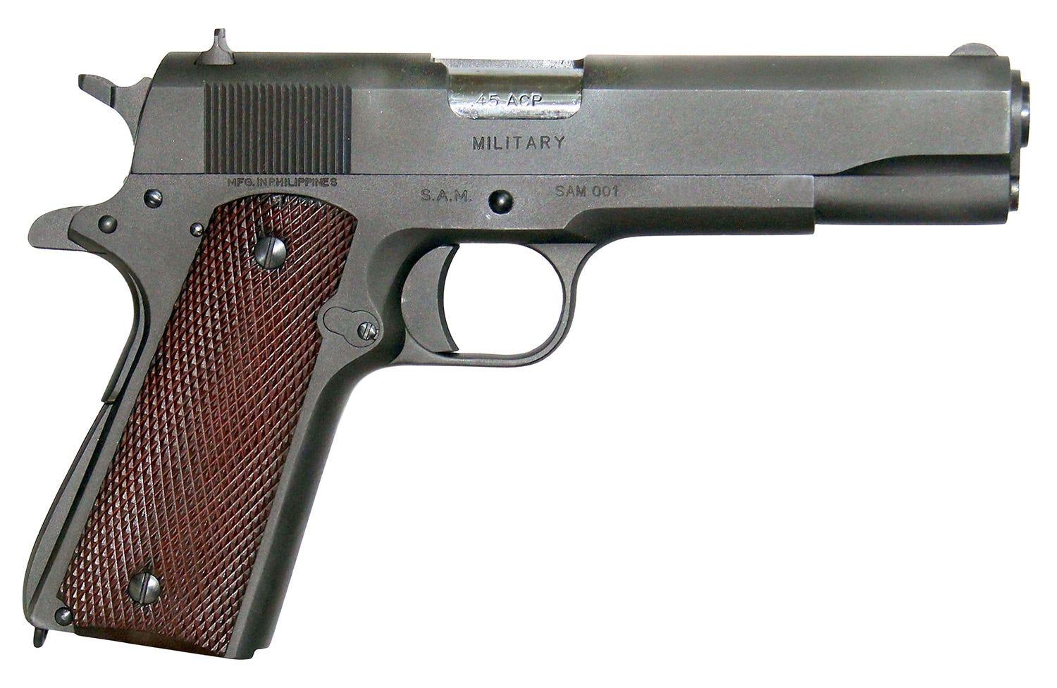 Global Trade Defense Military 1911 .45 ACP 5" Barrel 9-Rounds Wood Grip - $639.99 ($7.99 S/H on Firearms)