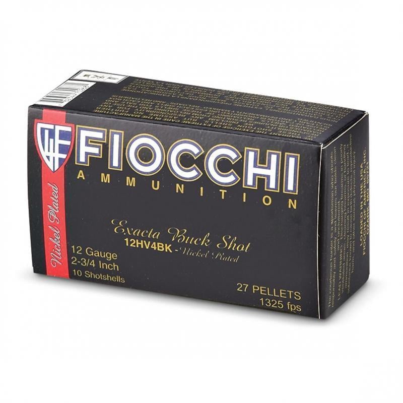 10 rds. Fiocchi Nickel-plated 12-ga. 2 3/4" 9-pellet Low Recoil No. 00 Buck Shot - $9.49