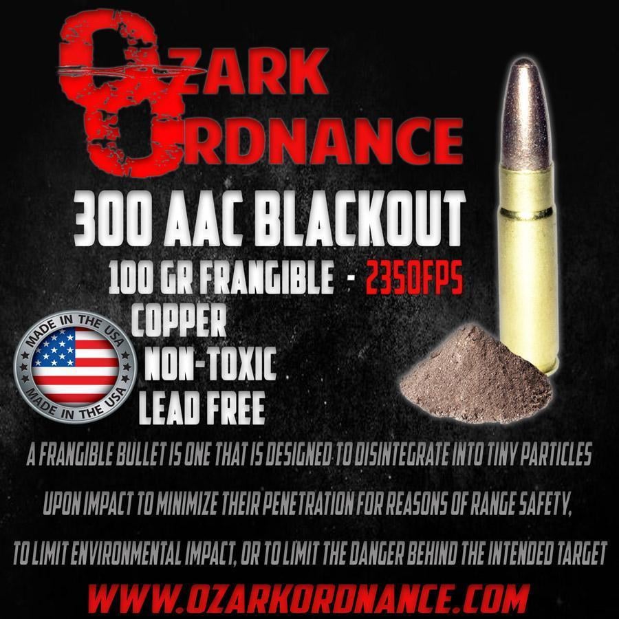 1000 Round Bulk Pack 300 Blackout 100gr Frangible 2350.