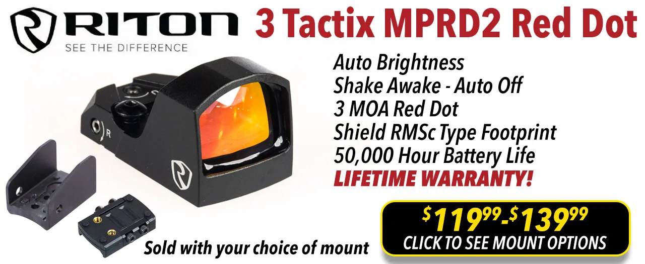 Riton 3 Tactix MPRD2 Red Dot (Choice Of Mount) from $119.99