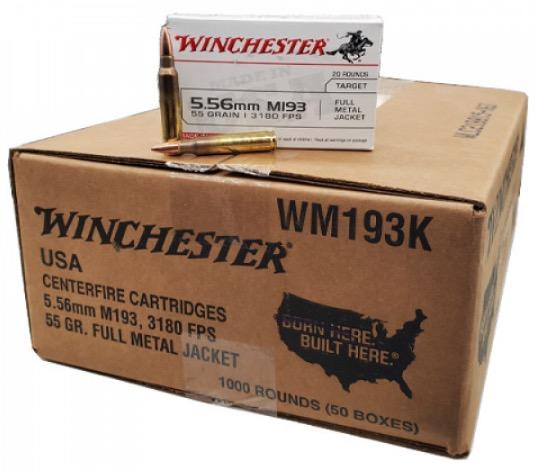 Winchester USA Target 5.56 mm 55 gr. FMJ (Case/1000) - $599.95
