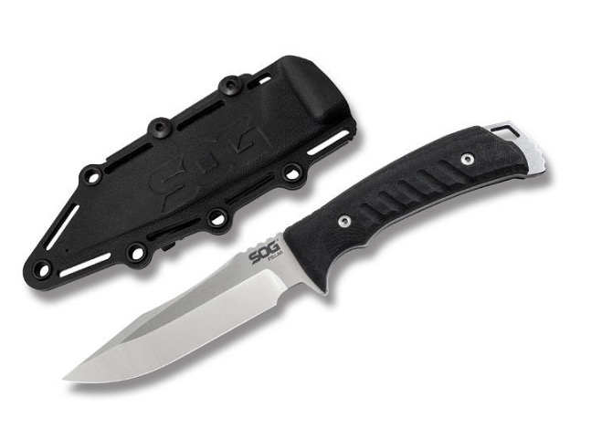 SOG Knives Pillar Fixed Blade with Black Canvas Micarta Handle and ...
