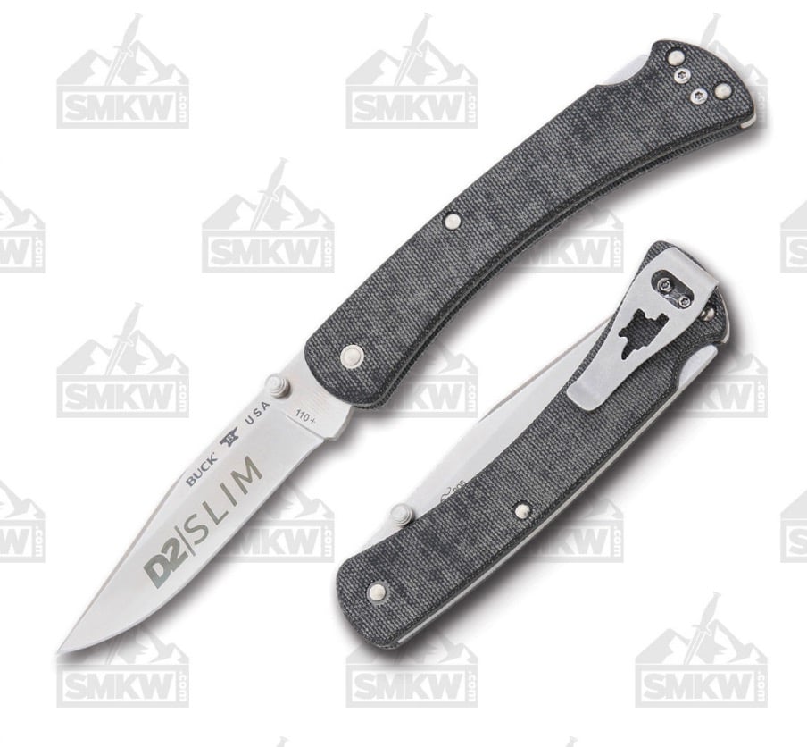Buck 110 Slim Pro Black Micarta Handle D2 Tool Steel Blade - $89.99 (Free S/H over $89)