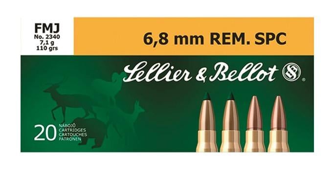 Sellier & Bellot 6.8mm Remington SPC FMJ 110 Grain 20 Rounds - $19.94