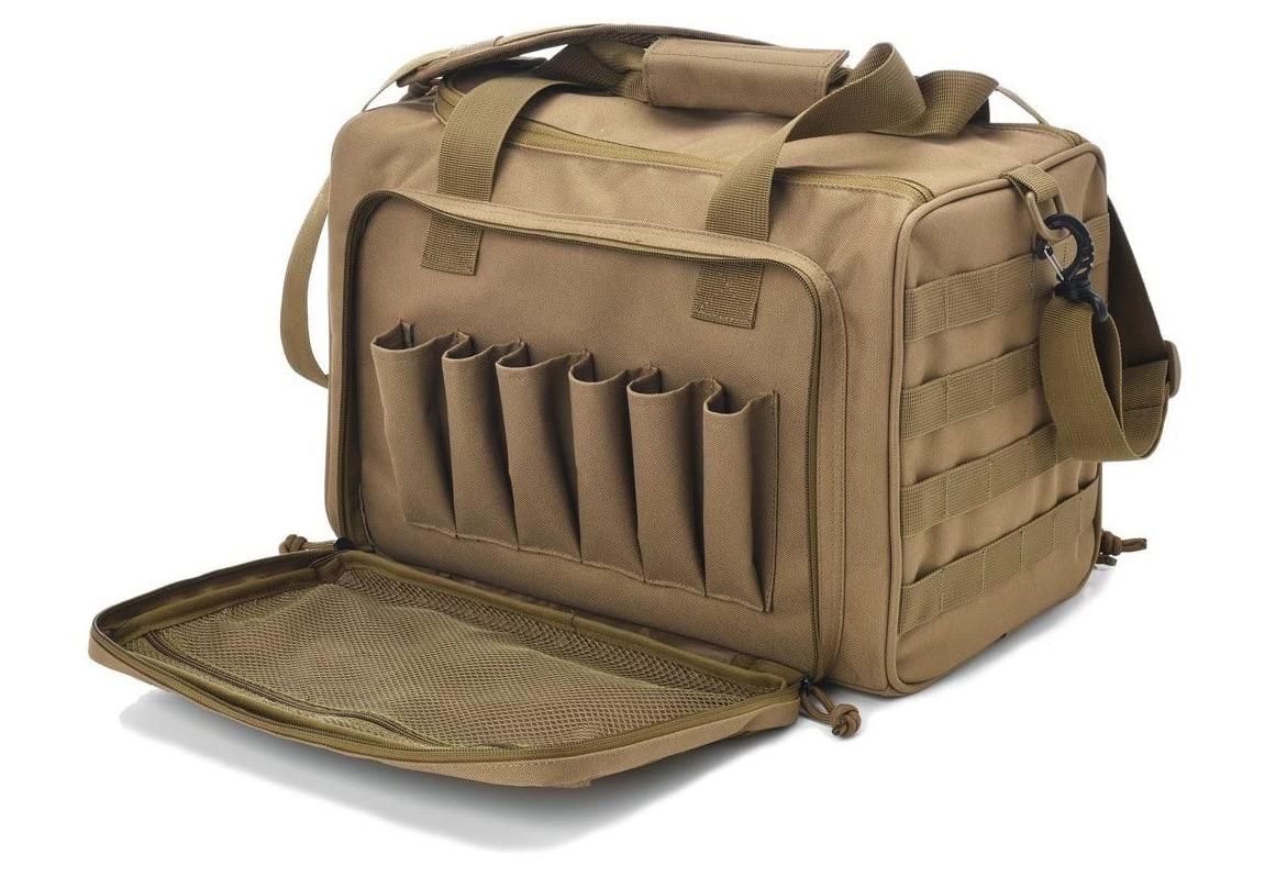 Tactical Gun Shooting Range Bag, Deluxe Pistol Range Duffle Bags (Tan, Green, Black) - $39.99 (Free S/H over $25)