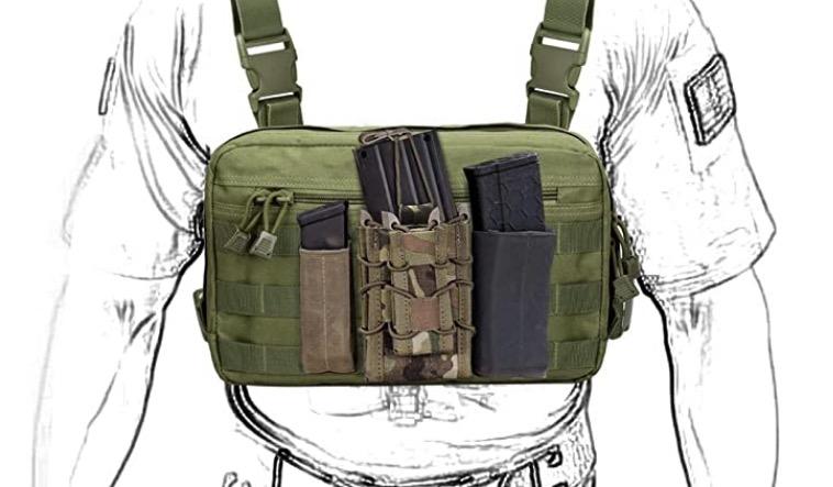 WYNEX Tactical Chest Rig Bag, Recon Kit Bags Combat EDC Front Pouch (Black, FDE, Green) - $22.99 (Free S/H over $25)