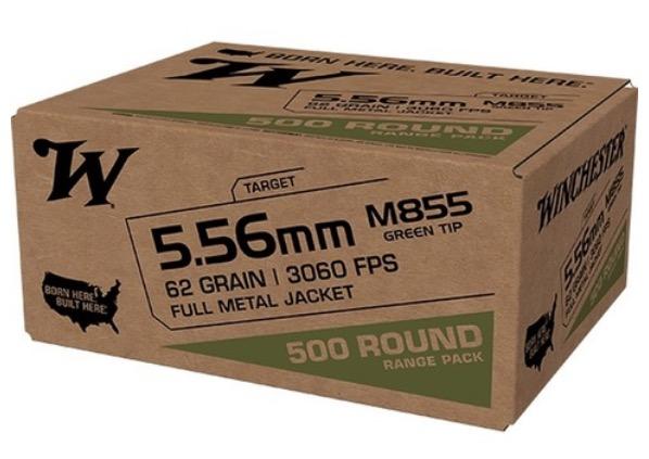 Winchester Lake City 5.56 NATO Ammo 62 grain M855 Green Tip FMJ 500 Rounds - $247.50