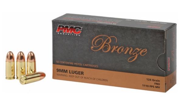 PMC Bronze 9mm 124 grain FMJ Case of 1000 Rounds Bulk - $299