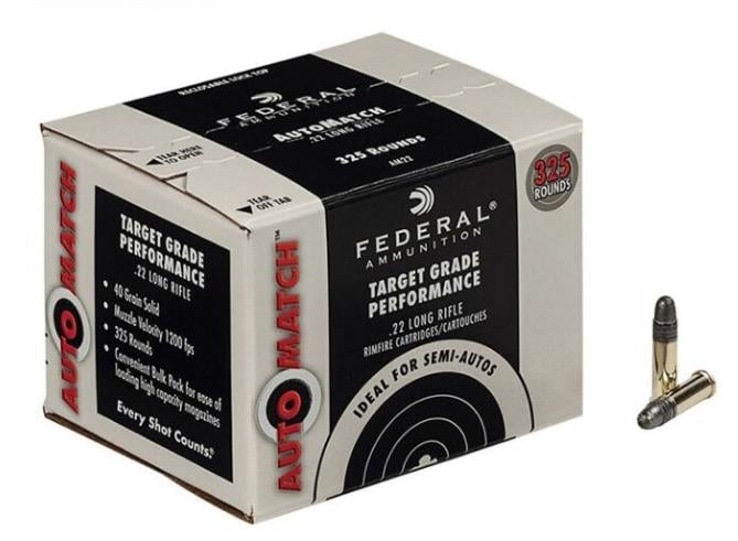 Federal Auto Match Target 22 Long Rifle 40 Grain Lead Round Nose 325 Rounds - $19.99