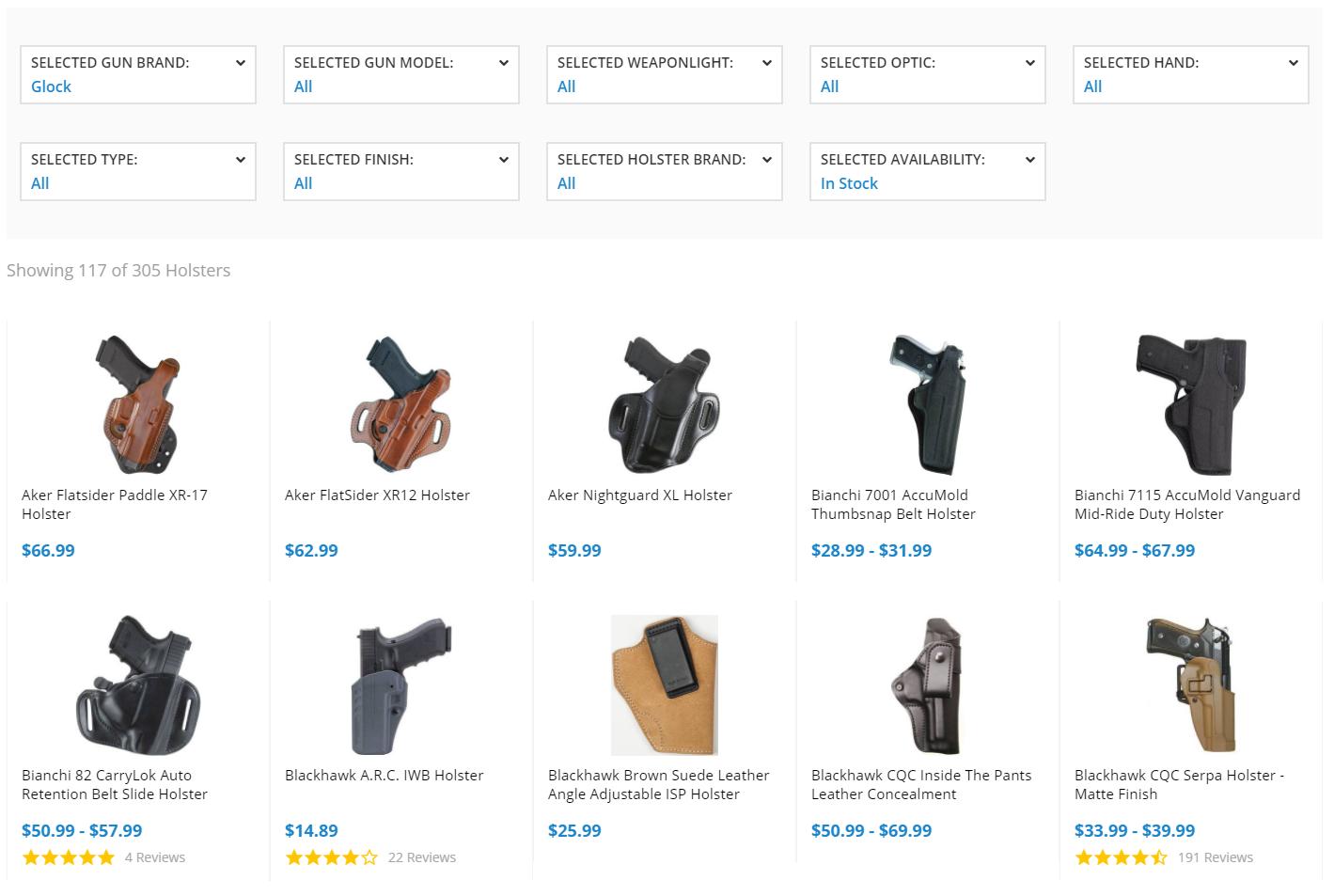 Glock Pattern Holsters From $14.89 (Free S/H over $100)