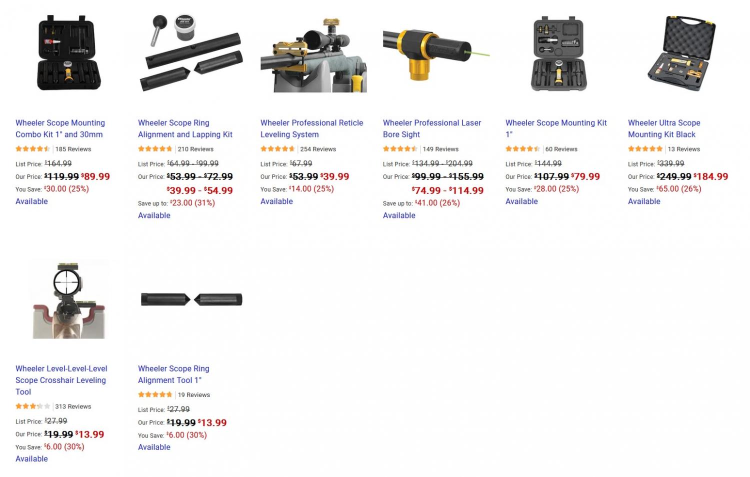 All Wheeler Scope Mounting Tools on Sale