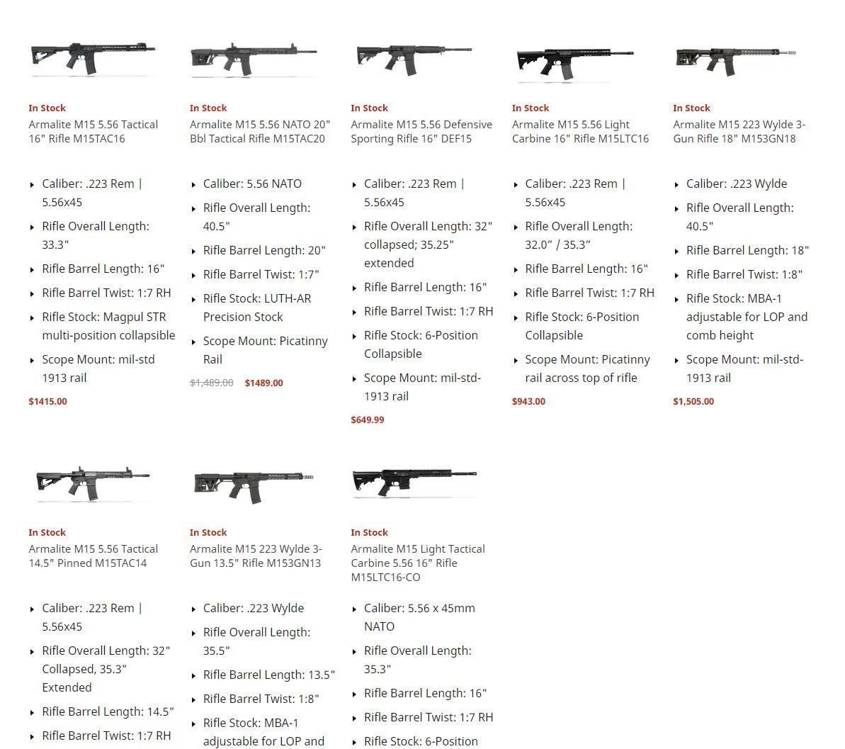Armalite M15 Rifles on Sale