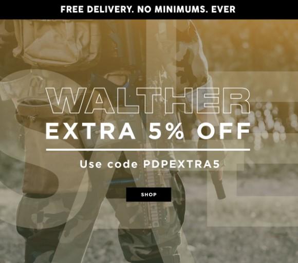 5% OFF Walther PDP Firearms with Coupon Code "PDPEXTRA5" (Free S/H)
