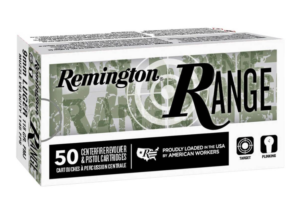 Remington Range 9mm 124gr FMJ Handgun Ammo 50 Rounds - $16.99 (Free S/H over $49)