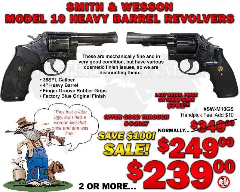 smith and wesson model 10 heavy barrel