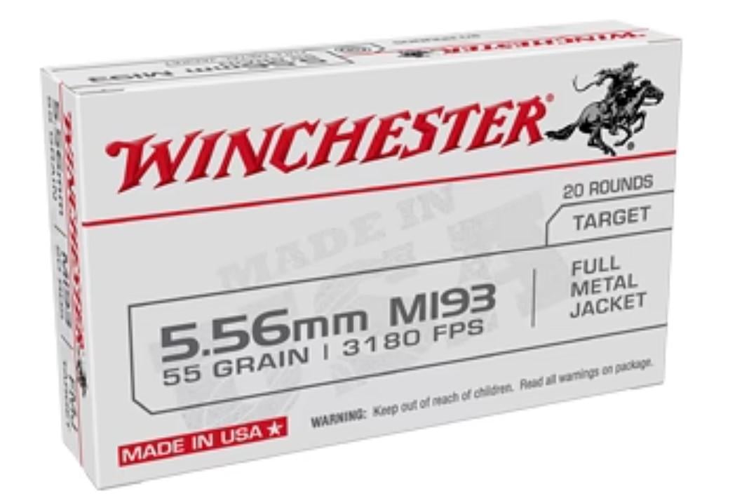 Winchester \ Lake City M193 5.56x45mm NATO 55gr FMJ Boxer Primer Brass Fully Reloadable 1000 Round Case - $459.99 ($384.99 After $75 Rebate)