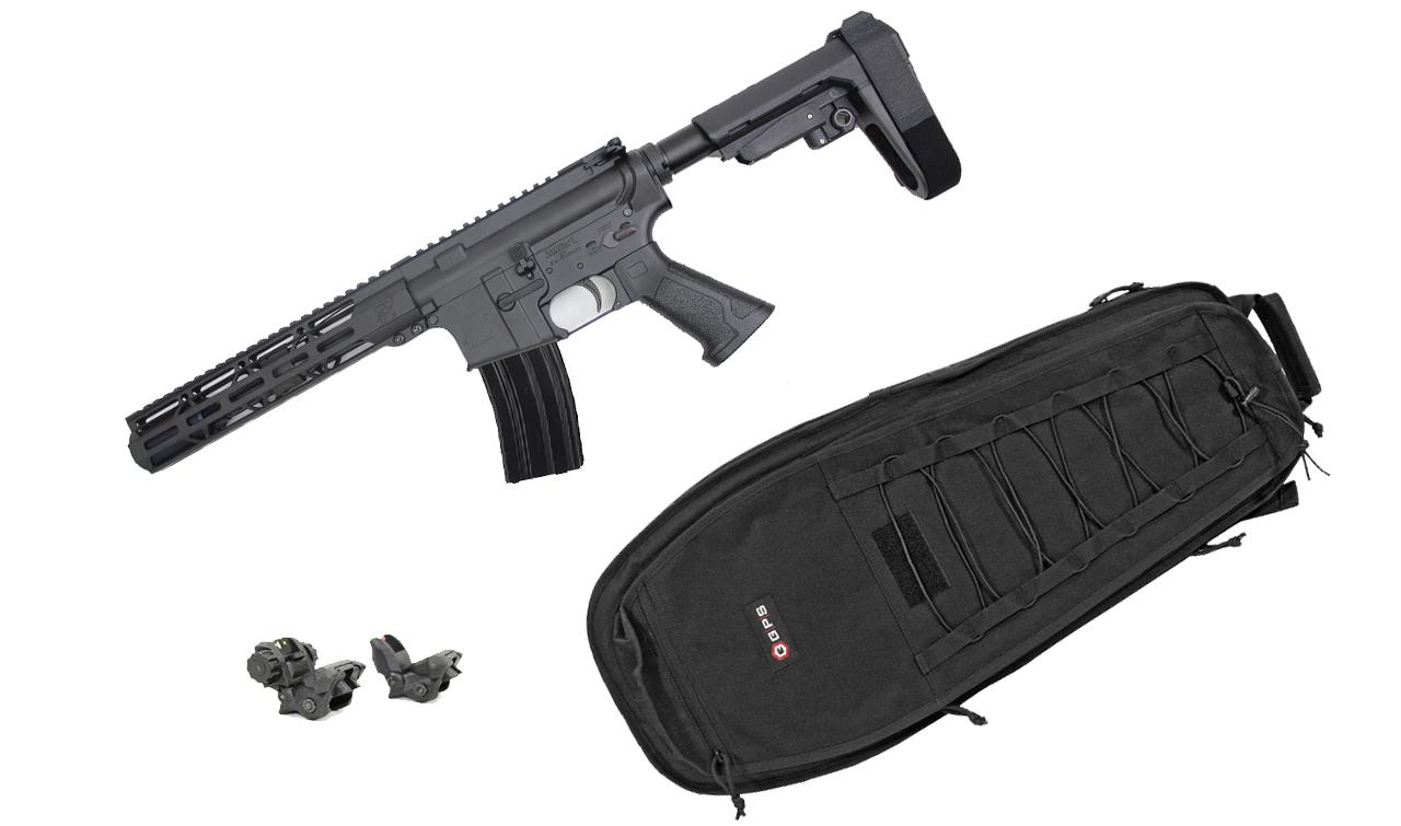 Mini Nato Bundle Pack - Zaviar Firearms 5.56 Nato 7.5" Complete Pistol / SBA3 / Polymer Flip up Sights / GPS 30" Tactical Bag - $669.99