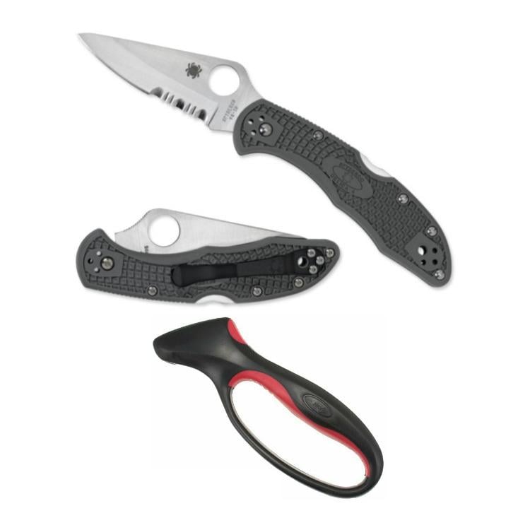 Spyderco Delica 4 Folding Knife with Jukari Ultimate Knife Sharpener - $79 (Free S/H)