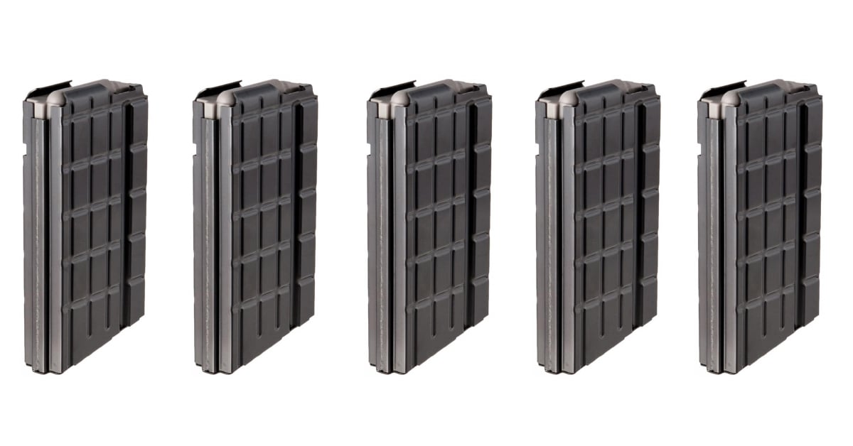 BROWNELLS BRN-10 308 Magazine 20rd Waffle Aluminum (5 Pcs) - $135.99 w/filler and code "TAG" + S/H
