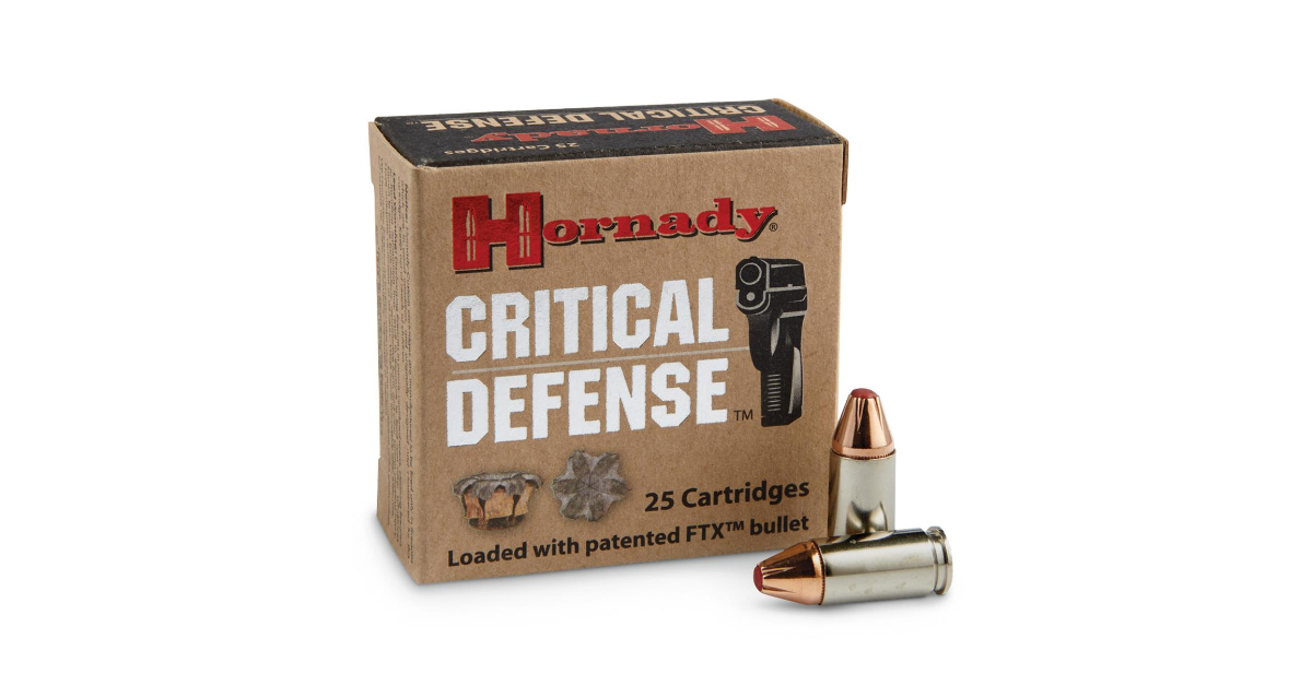 Hornady Critical Defense Ammo 9mm 115Gr FTX 250 Rnd - $242.09 after code: WLS10