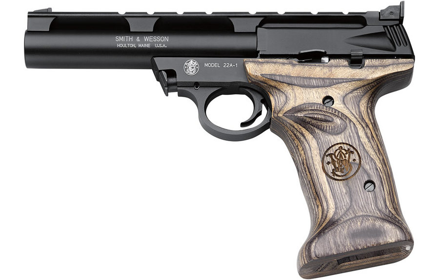 Smith and wesson 22A 22LR 5.5 inch with wood target grip - $339.16. 