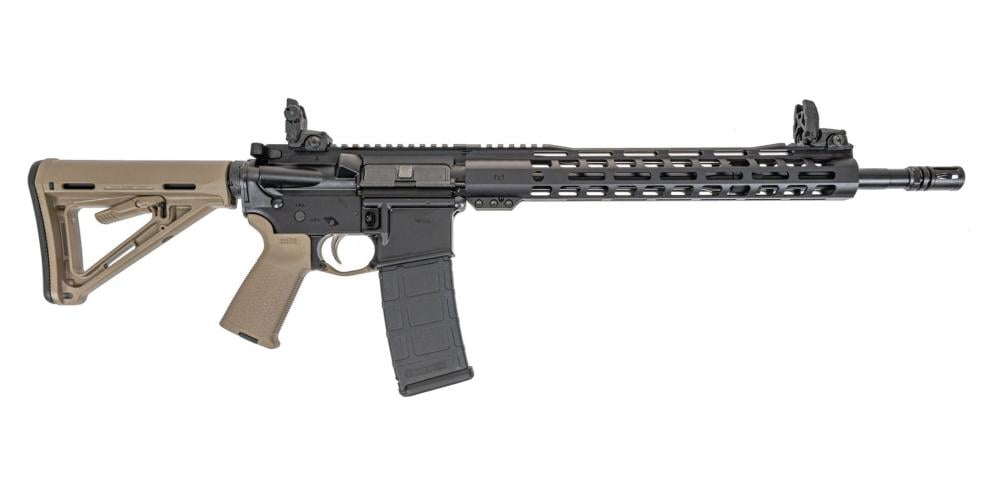 PSA 16" Mid-Length 5.56 NATO 1/7 Nitride 13.5" Lightweight M-Lok MOE EPT Rifle w/MBUS Sight Set, FDE - $629.99