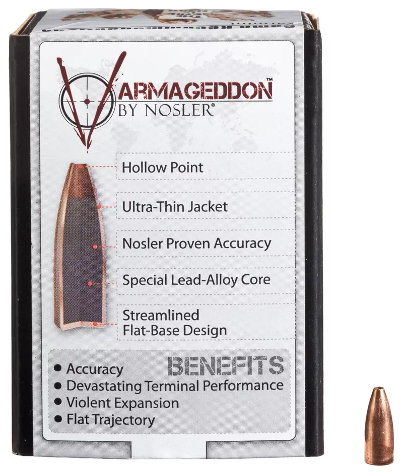 Nosler Varmageddon Bullets - 22 - 55 grain - Spitzer - 100rd - $20.99 (Free S/H over $50)
