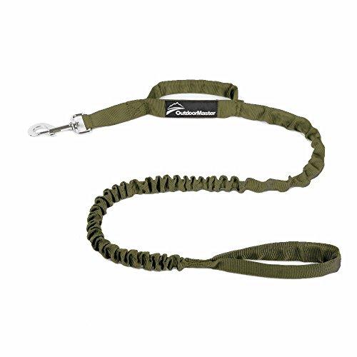 OutdoorMaster Tactical Bungee Dog Leash, Improved Dog Safety & Comfort (Tan, Black, Green) - $9.99