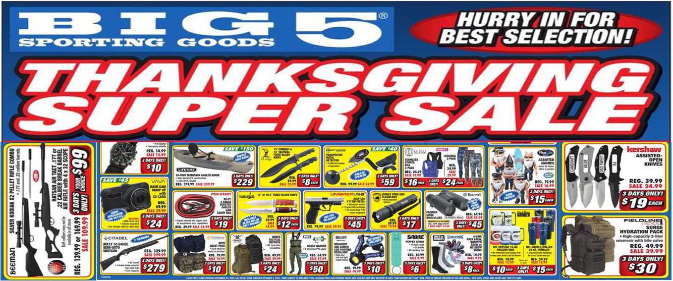 Big 5 Sporting Goods Black Friday 2020 Sale Ad gun.deals