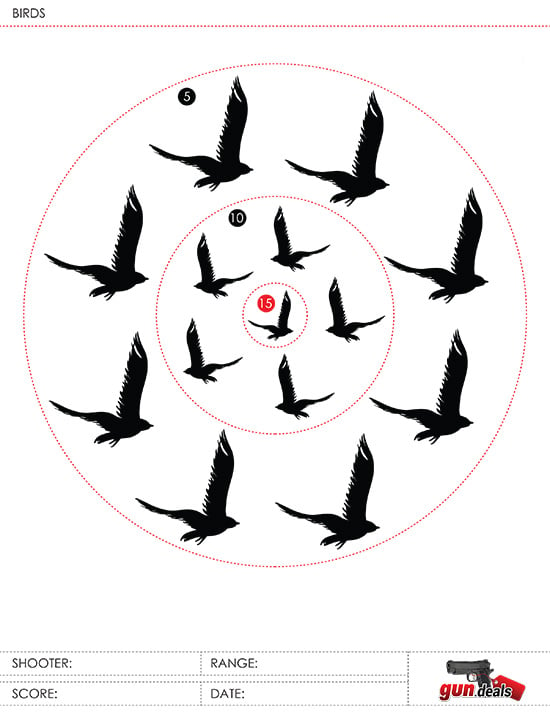 gun.deals birds bullseye ring target