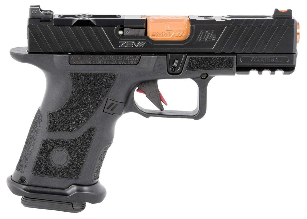 ZEV OZ9 Compact 9mm 19+1 Black Polymer Grip Bronze Barrel - $1445.66 (click the Email For Price button to get this price)