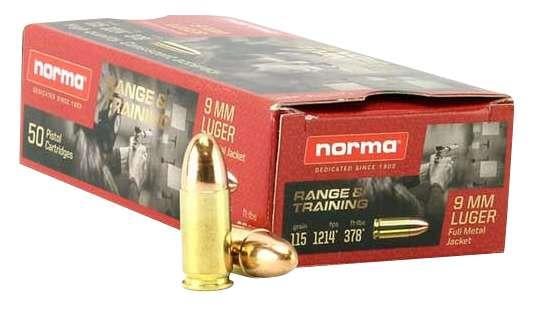 Norma Ammunition (RUAG) Range and Training 9mm 115gr FMJ 50 Rd - $15.99