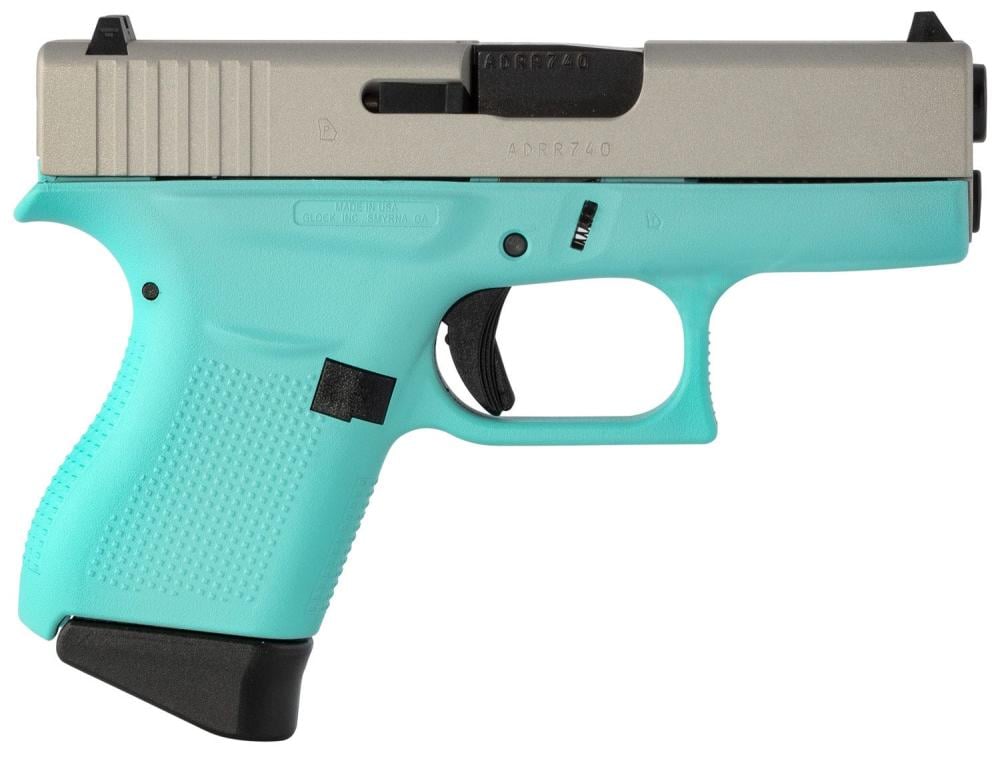 Glock 43 "Tiffany Blue" Robin's Egg Blue 9mm 3.39" Barrel 6-Rounds - $448 ($7.99 S/H on Firearms)