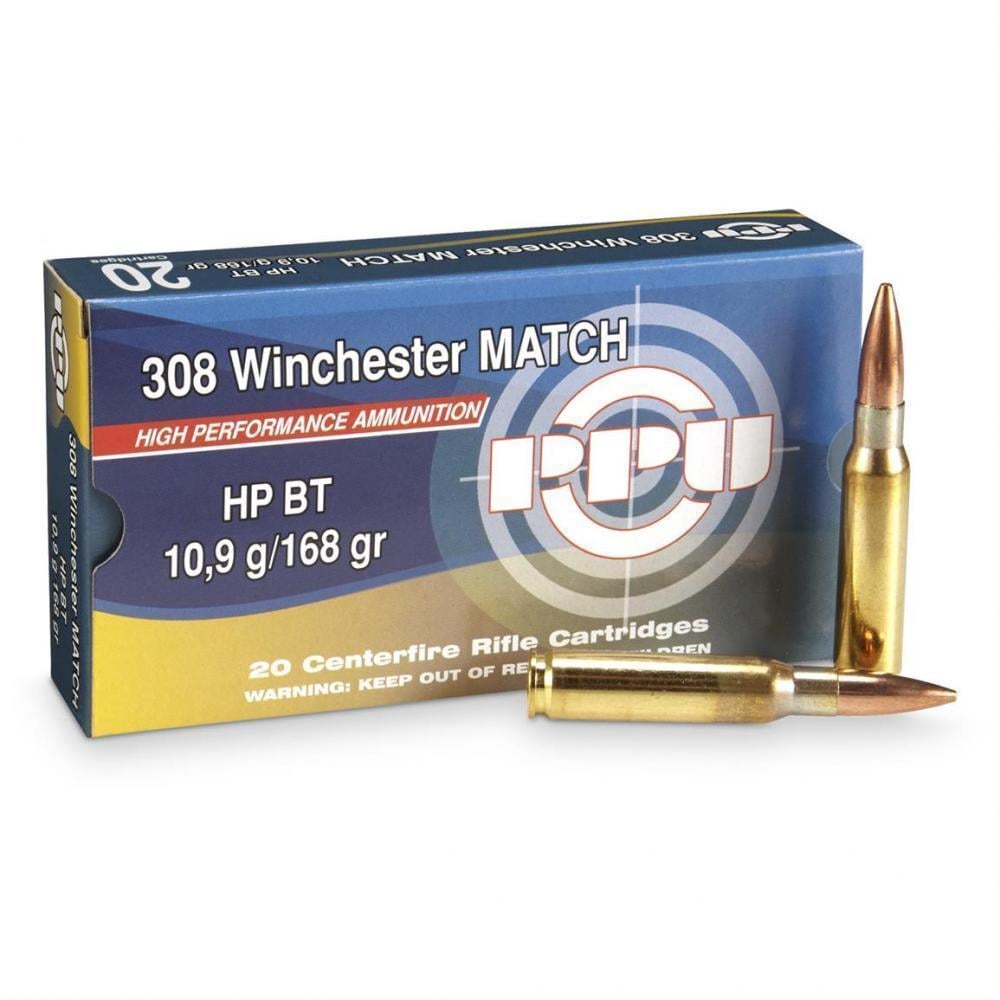 PPU, .308 Winchester, Match HPBT, 168 Grain, 20 Rounds - $24.69 (All Club Orders $49+ Ship FREE!)