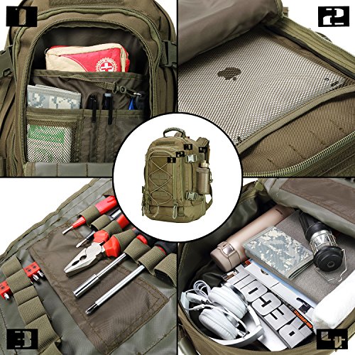 PANS Military Expandable Travel Backpack Waterproof 3-Day Bag Molle ...